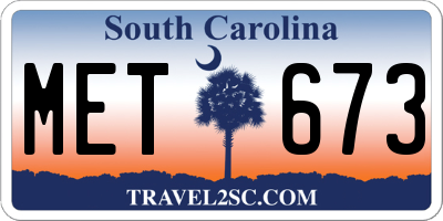 SC license plate MET673