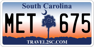 SC license plate MET675