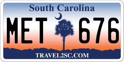 SC license plate MET676