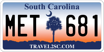 SC license plate MET681