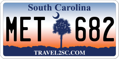 SC license plate MET682
