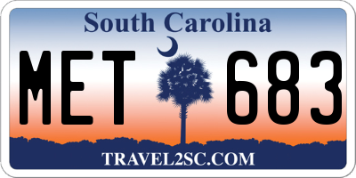 SC license plate MET683