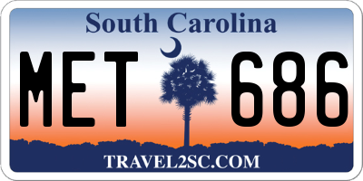SC license plate MET686