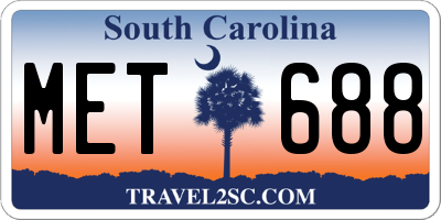 SC license plate MET688