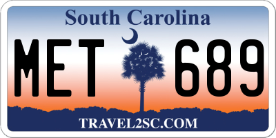 SC license plate MET689