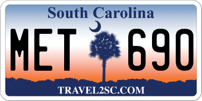 SC license plate MET690