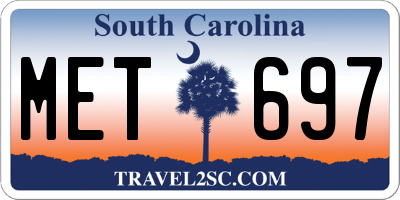 SC license plate MET697