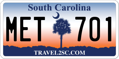 SC license plate MET701