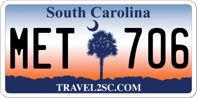 SC license plate MET706