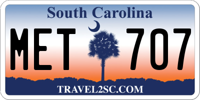 SC license plate MET707