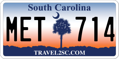 SC license plate MET714