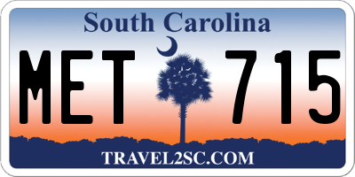 SC license plate MET715