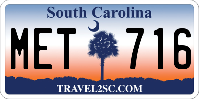 SC license plate MET716