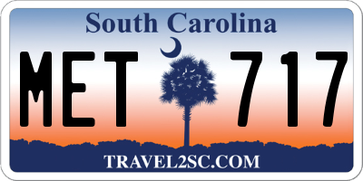 SC license plate MET717