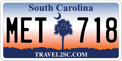 SC license plate MET718