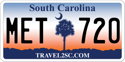 SC license plate MET720