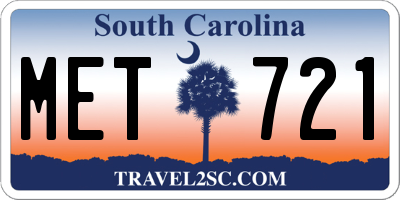 SC license plate MET721