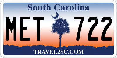 SC license plate MET722
