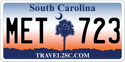 SC license plate MET723