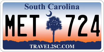 SC license plate MET724
