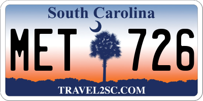 SC license plate MET726