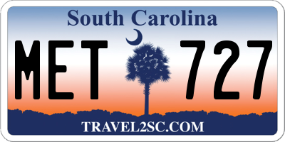 SC license plate MET727