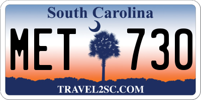 SC license plate MET730