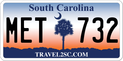 SC license plate MET732