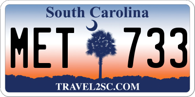 SC license plate MET733