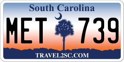 SC license plate MET739