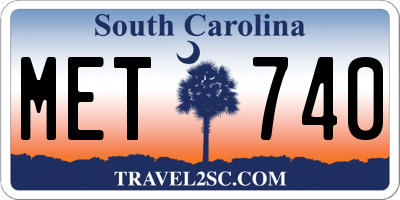 SC license plate MET740