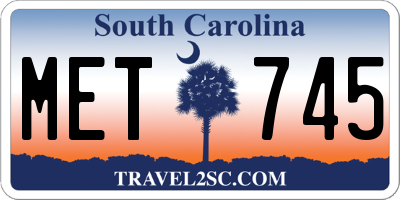 SC license plate MET745