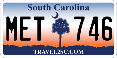 SC license plate MET746