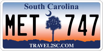 SC license plate MET747