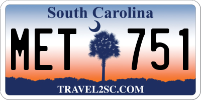 SC license plate MET751
