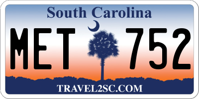 SC license plate MET752
