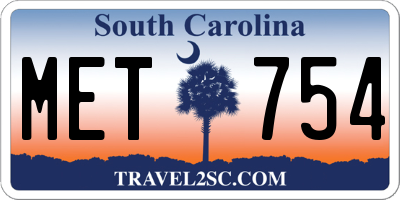 SC license plate MET754