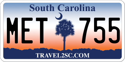 SC license plate MET755