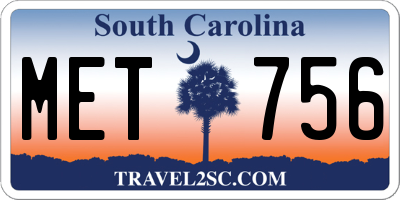 SC license plate MET756