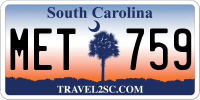 SC license plate MET759