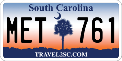 SC license plate MET761