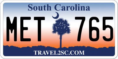 SC license plate MET765