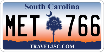 SC license plate MET766