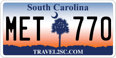 SC license plate MET770