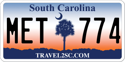 SC license plate MET774