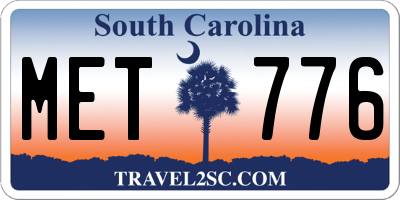 SC license plate MET776