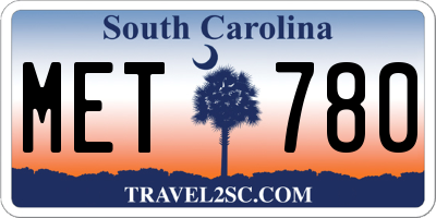 SC license plate MET780