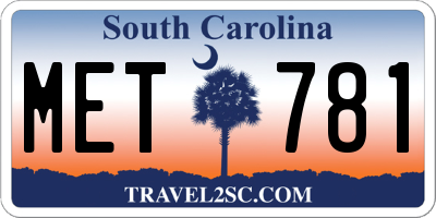 SC license plate MET781
