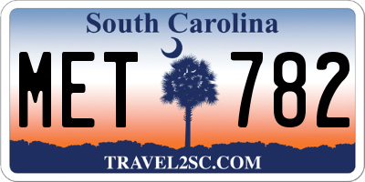 SC license plate MET782