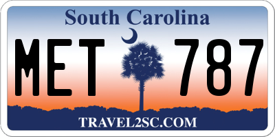 SC license plate MET787